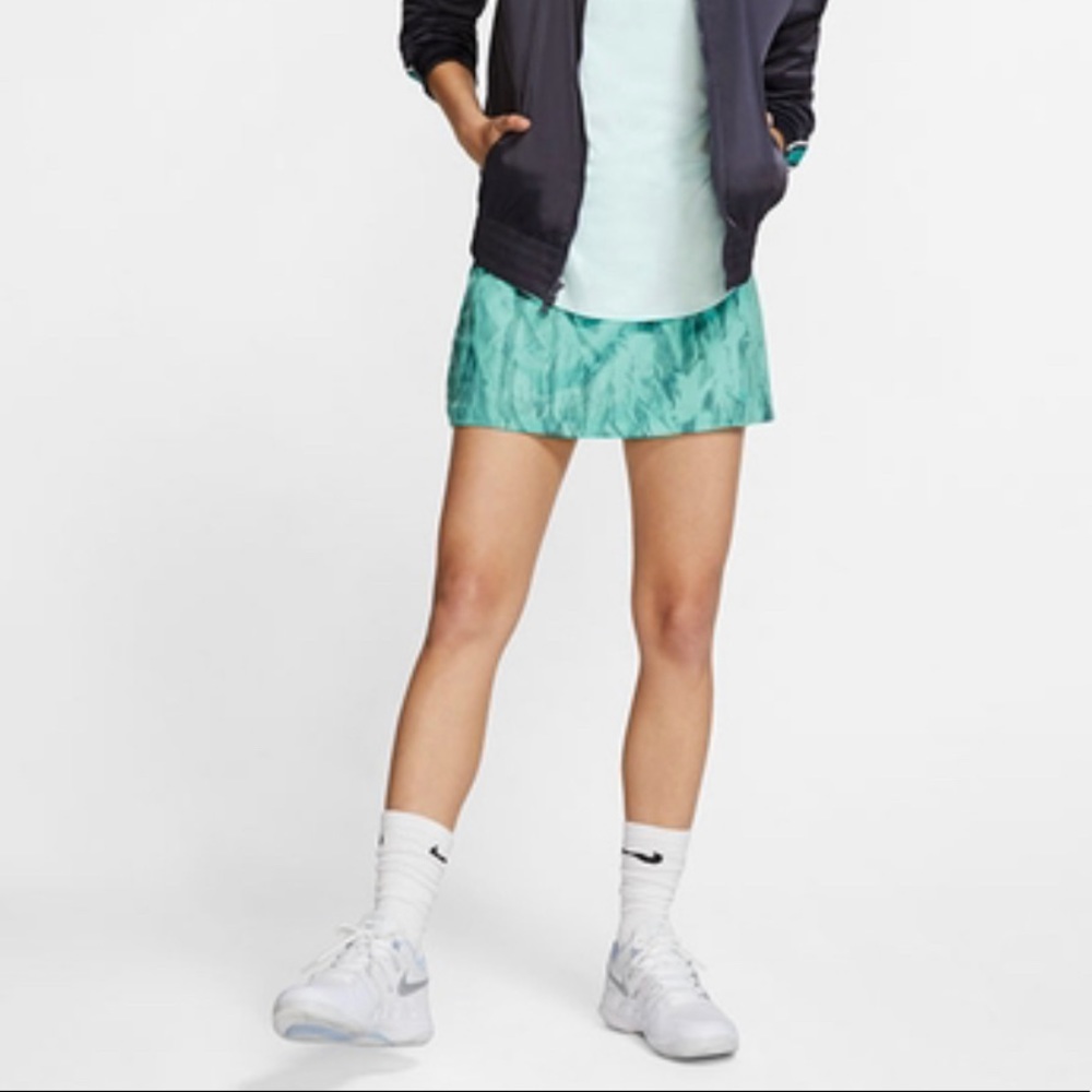 NIKE Court Printed Aqua Tennis Skirt Shorts